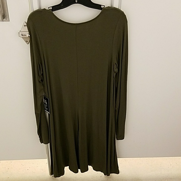 Last one! Express olive green cross front dress - Picture 3 of 5